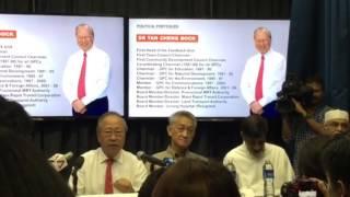 Dr Tan Cheng Bock talking about heading the feedback unit