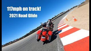 How fast can I go at Laguna Seca on my street legal Road Glide?