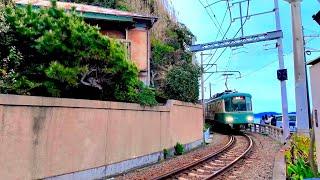 【4K Japan】Walk from Kamakura Station to Enoshima Station. Passing through 10 Enoden stations.