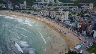 Mavic pro 4k drone footage - beach in Busan 송정 해수욕장 드론 영상 매빅