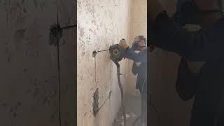 демонтаж несущей стены (выпиливаем блоки)