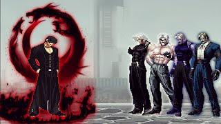 [KOF Mugen] Orochi Iori Black Flame Remake Vs Superpower Rugal Team