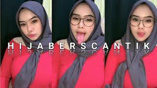 try on simple hijab pashmina OUTFIT MERAH abg cantik