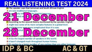 21 December & 28 December 2024 IELTS Listening Practice Test With Answers  BC & IDP