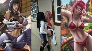 Hinata and Sakura Cosplay #8 ️ #Cosplay #TikTok #Naruto #kissing