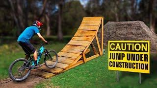 How he turned a fallen tree into a MTB jump!