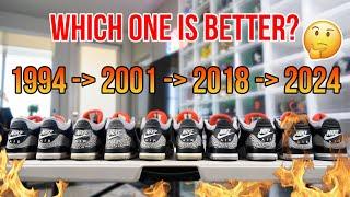 AIR JORDAN 3 'BLACK CEMENT' COMPARISON (1994, 2001, 2018, 2024)