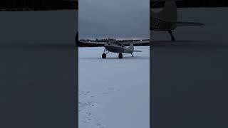 Two year old son’s commentary on father landing Cessna 170 on frozen lake. #alaska