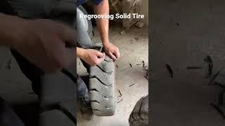 Regrooving Solid Tires         #tiredoctor #tireguy #tires #shorts #tirerepair #tiretech