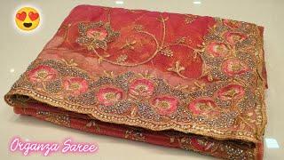 Diamond  Work Organza Saree  || New Fancy Organza Saree ️ || #organza #saree