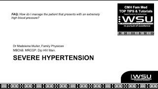 Top TIP: Severe Hypertension