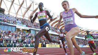 Athing Mu and Keely Hodgkinson BATTLE TO THE LINE in epic 800m Worlds final | NBC Sports