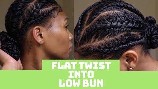 Protective Style - Flat Twist Into Low Bun | Jadarich