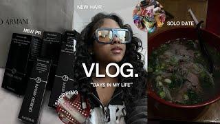 a black girl in college vlog 𐙚 new pr, solo date, ulta haul, new hair