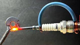 How to make a simple welding machine from SPARK PLUG at home! Inventor innovation