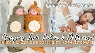 INCREDIBLE IDENTICAL TWIN BIRTH VLOG! | LABOR AND DELIVERY | MEETING BIG BROTHERS | BORN BREECH