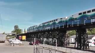 MP40PH-3C SOUNDER Train crossing the old Milwaukee Road Trestle