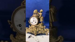 VINTAGE ANTIQUE JAPY FRERES FRENCH ,FIGURAL STRIKE CLOCK,PORCELAIN DIAL,available in our ebay store