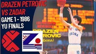 Drazen Petrovic VS Zadar 1986 | YU FINALS | GAME 1