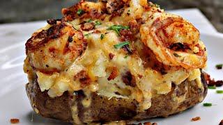 Loaded Baked Potato with Shrimp | How Make Loaded Shrimp Bake Potatoes