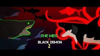 The Meg vs Black Demon 2 / megalodon vs Black demon (sticknodes animation)