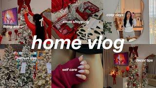 HOME VLOGdecorating for christmas + tree shopping, cosy days living alone, self care motivation