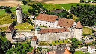 Drone Views of Switzerland in 4k: Porrentruy (Ajoie - Jura)