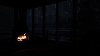 Peaceful Dark Balcony Frees MindThunderstorms & Fireplace to Sleep Well, Forget About Tiredness