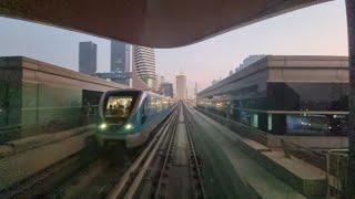 Dubai metro: Burjuman to Union then to Expo 2020 scenic ride passing 21 Metro Stn
