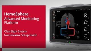 Noninvasive ClearSight System setup on the HemoSphere monitor