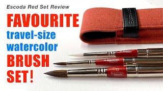 MY FAVORITE WATERCOLOR BRUSH SET  Escoda Red Travel Set Review: Versatil & Perla in action!