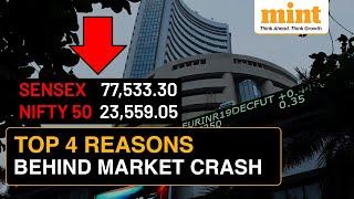 Sensex Plummets 1000 Points, Nifty 50 Drops By 324 | Top 4 Reasons Behind Market Crash | Details