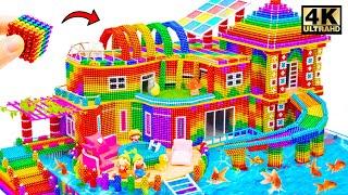 DIY - How To Build Amazing Water Park Villa With Super Fun Slide From Magnetic Balls (Satisfying)