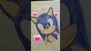 My artwork of cute little Sonic. I hope u will love my artwork. I try my best.