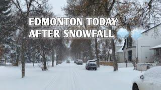 Car Drive After Snowfall December 2024 Edmonton Canada