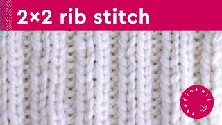 2x2 Rib Stitch Knitting Pattern for Beginners (2 Row Repeat)