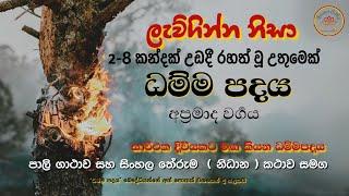 Dhamma Padaya ධම්මපදය 2-8 කන්දක් උඩදී රහත් වූ උතුමෙක්   NS (අප්‍රමාද වර්‍ගය)