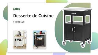 Sobuy Desserte de Cuisine | Desserte | Desserte micro onde | Support micro onde | FKW22-SCH