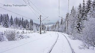 Winter Train RearView in Bucovina | Vatra Dornei - Iacobeni