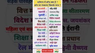 वर्तमान में कौन क्या है 2024 | General Knowledge Gk Gs | #shorts #generalknowledge #gkgs #viralgk
