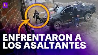 Matrimonio enfrenta a asaltantes y evita robo de su camioneta: "Las imágenes son impresionantes"