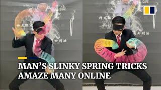 Chinese man’s slinky spring tricks amaze many online