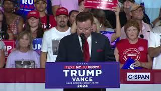 NASCAR legend Richard Childress introduces Trump #MAGA rally in Charlotte North Carolina (7-24-2024)