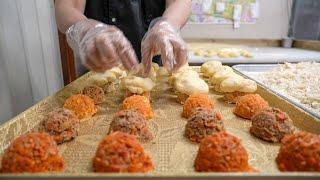 Rainbow Color Croquette(Korokke) & Donuts┃Korean Street Food