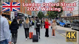 Oxford Street London 2024 4K Walking Tour  (Hyde Park Speakers’ Corner, Marble Arch)