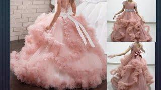 Beautiful princess frock for 10 year girl || cutting and stitching|| beautiful ruffle gown