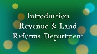 Introduction to Revenue and Land Reforms Department