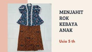 Pola rok kebaya anak / pola rok anak 5 th