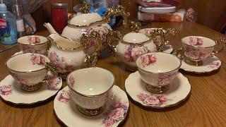 British Porcelain Tea sets,Flower Vintage..Jocelyn's Philippine Kitchen USA.