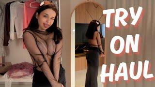 [4K] Fully Transparent Haul 2024 | See Through Clothes | Black Tshirt